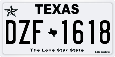 TX license plate DZF1618