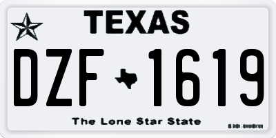 TX license plate DZF1619