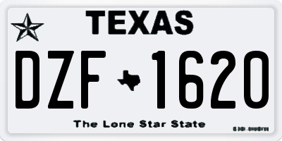 TX license plate DZF1620