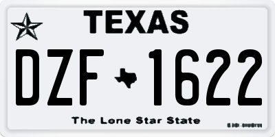 TX license plate DZF1622
