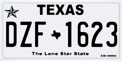 TX license plate DZF1623