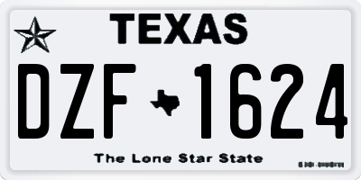 TX license plate DZF1624
