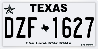 TX license plate DZF1627
