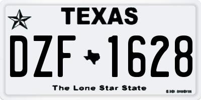 TX license plate DZF1628