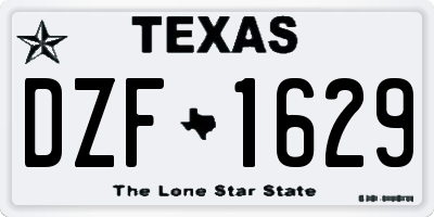 TX license plate DZF1629
