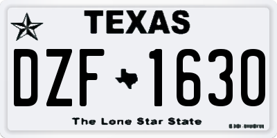 TX license plate DZF1630