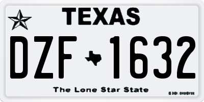 TX license plate DZF1632