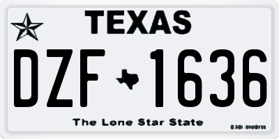 TX license plate DZF1636