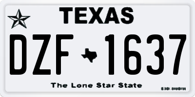 TX license plate DZF1637