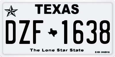TX license plate DZF1638