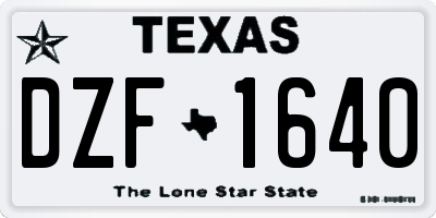 TX license plate DZF1640
