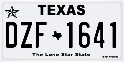 TX license plate DZF1641