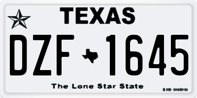TX license plate DZF1645