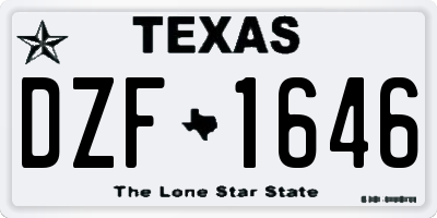 TX license plate DZF1646