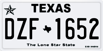 TX license plate DZF1652