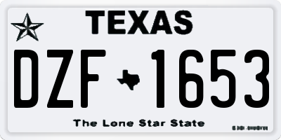 TX license plate DZF1653