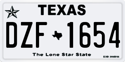TX license plate DZF1654