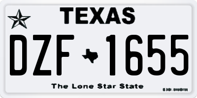 TX license plate DZF1655