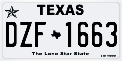 TX license plate DZF1663