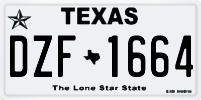 TX license plate DZF1664