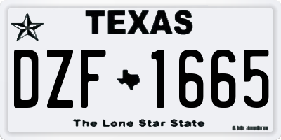 TX license plate DZF1665