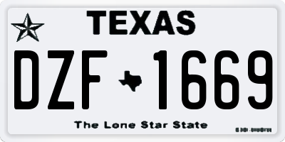 TX license plate DZF1669
