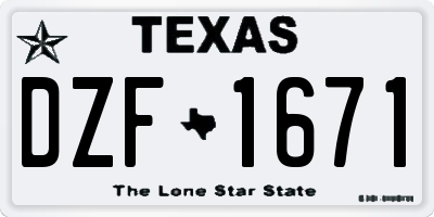 TX license plate DZF1671