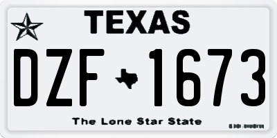 TX license plate DZF1673