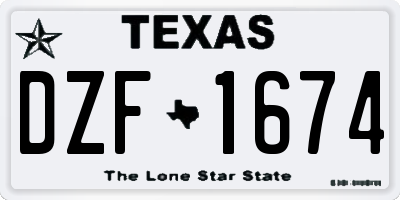 TX license plate DZF1674
