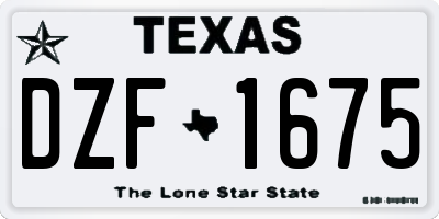 TX license plate DZF1675