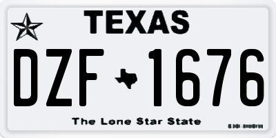 TX license plate DZF1676