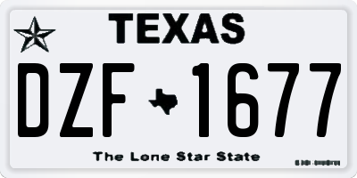 TX license plate DZF1677