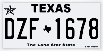 TX license plate DZF1678
