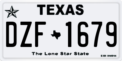 TX license plate DZF1679
