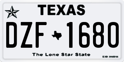 TX license plate DZF1680