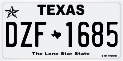 TX license plate DZF1685