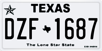 TX license plate DZF1687