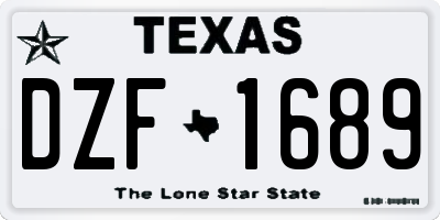 TX license plate DZF1689