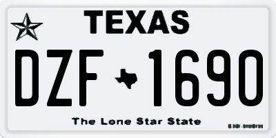 TX license plate DZF1690