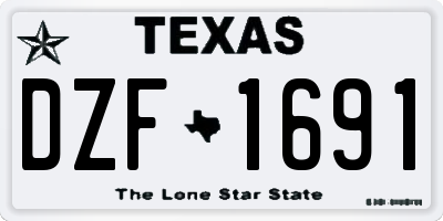 TX license plate DZF1691