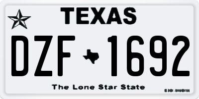TX license plate DZF1692