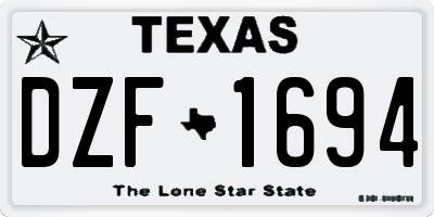 TX license plate DZF1694