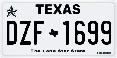 TX license plate DZF1699