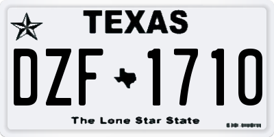 TX license plate DZF1710