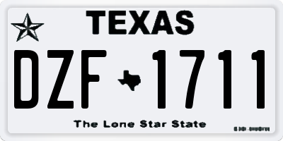 TX license plate DZF1711