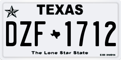 TX license plate DZF1712