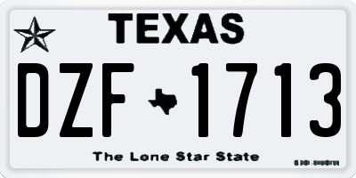 TX license plate DZF1713