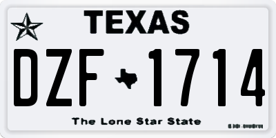 TX license plate DZF1714