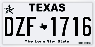 TX license plate DZF1716