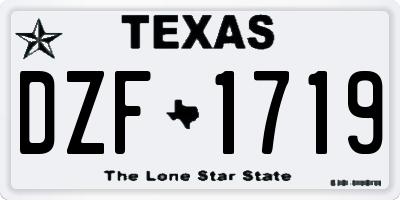 TX license plate DZF1719